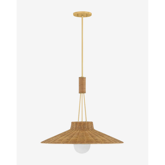 
Ellen rattan dome pendant with aged brass finish