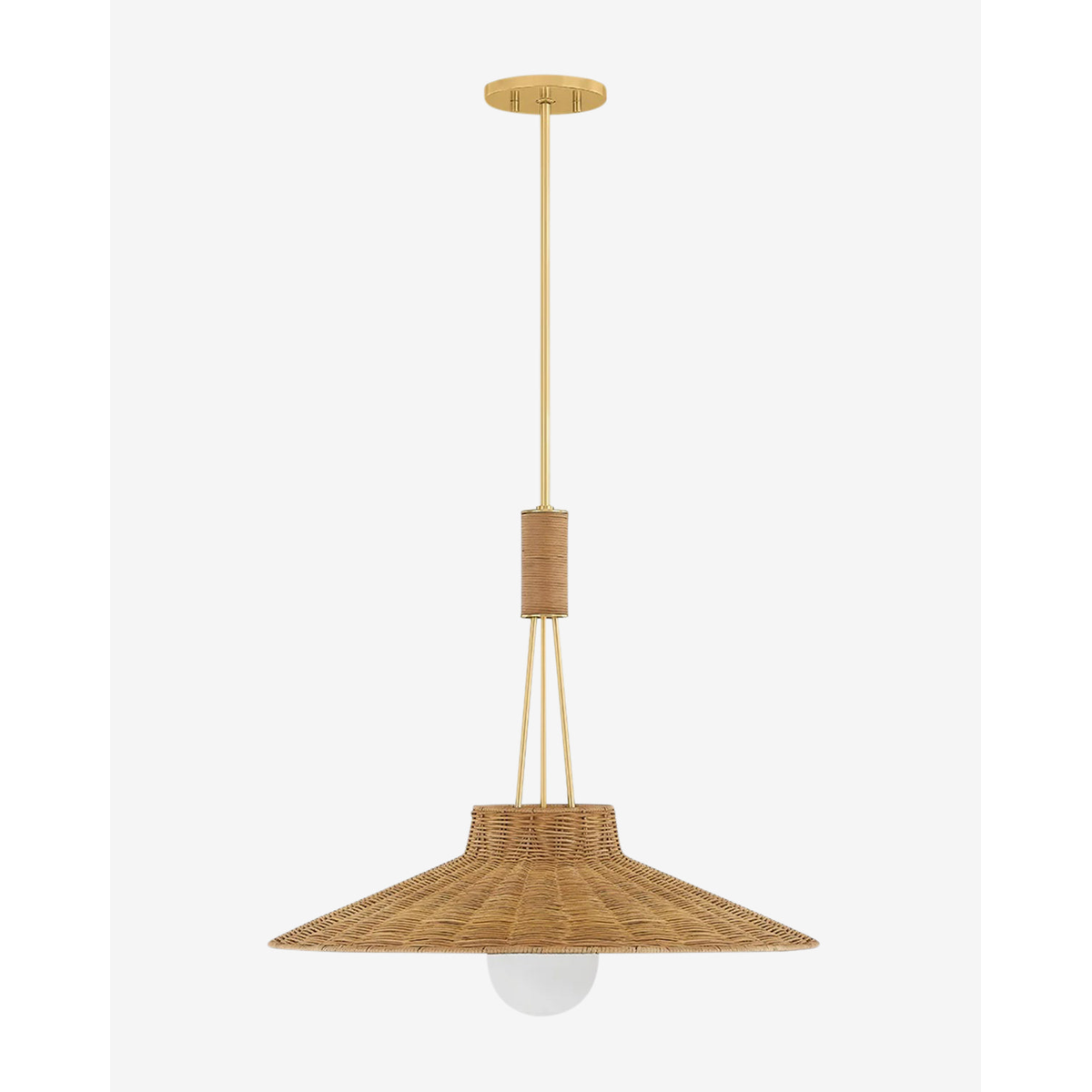 
Ellen Rattan Dome Pendant with Aged Brass Finish