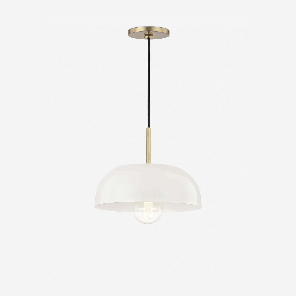 
Nadia Aged Brass Cream Dome Pendant Light