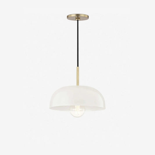 
Nadia aged brass cream dome pendant light