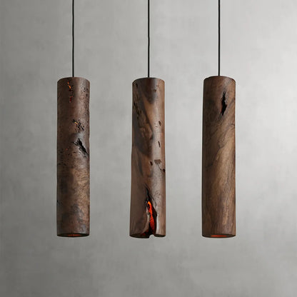 Milo Milpa Wood Cylinder Pendant Light