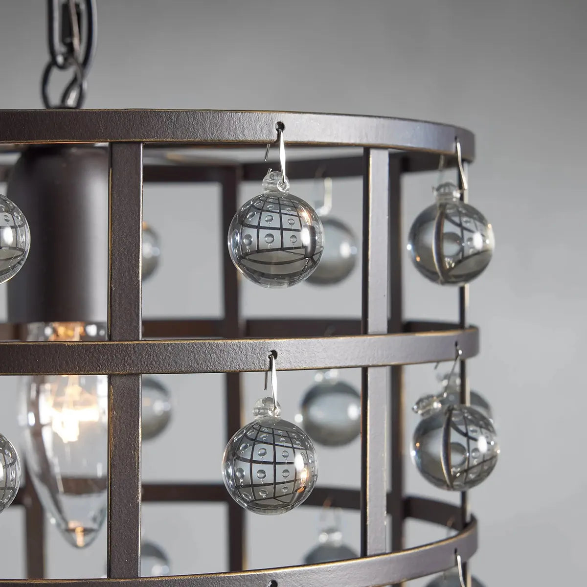 
Zara Iron Cage Pendant with Italian Crystal Spheres