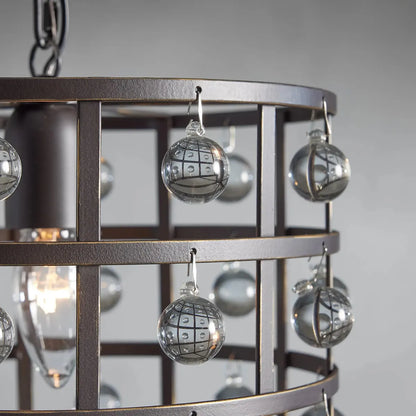 Zara Iron Cage Pendant with Italian Crystal Spheres