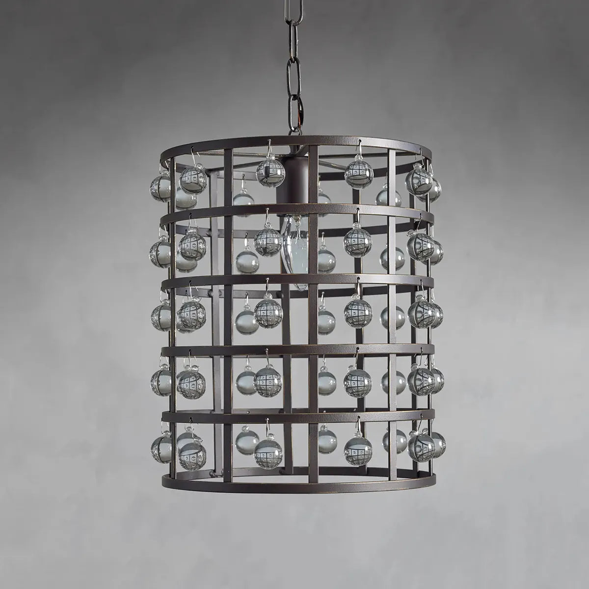 
Zara Iron Cage Pendant with Italian Crystal Spheres