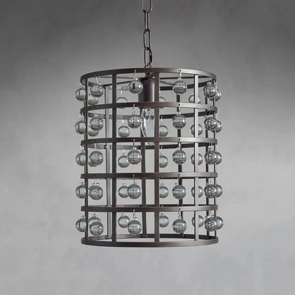 Zara Iron Cage Pendant with Italian Crystal Spheres