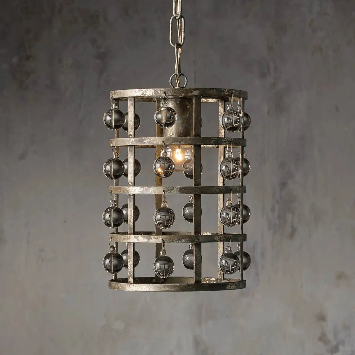 
Zara Iron Cage Pendant with Italian Crystal Spheres