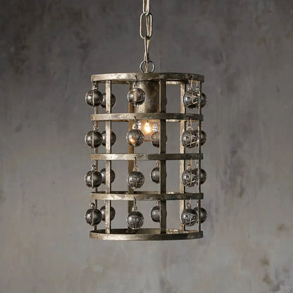 Zara Iron Cage Pendant with Italian Crystal Spheres