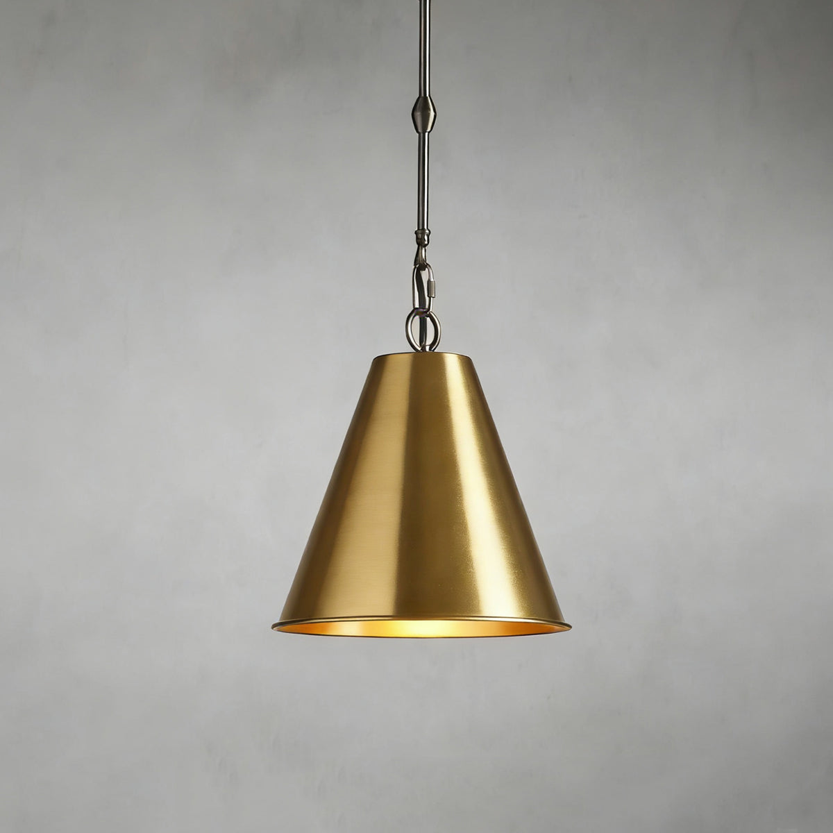 
Blythe antique brass cone pendant with chain
