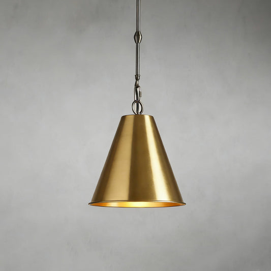 
Blythe antique brass cone pendant with chain