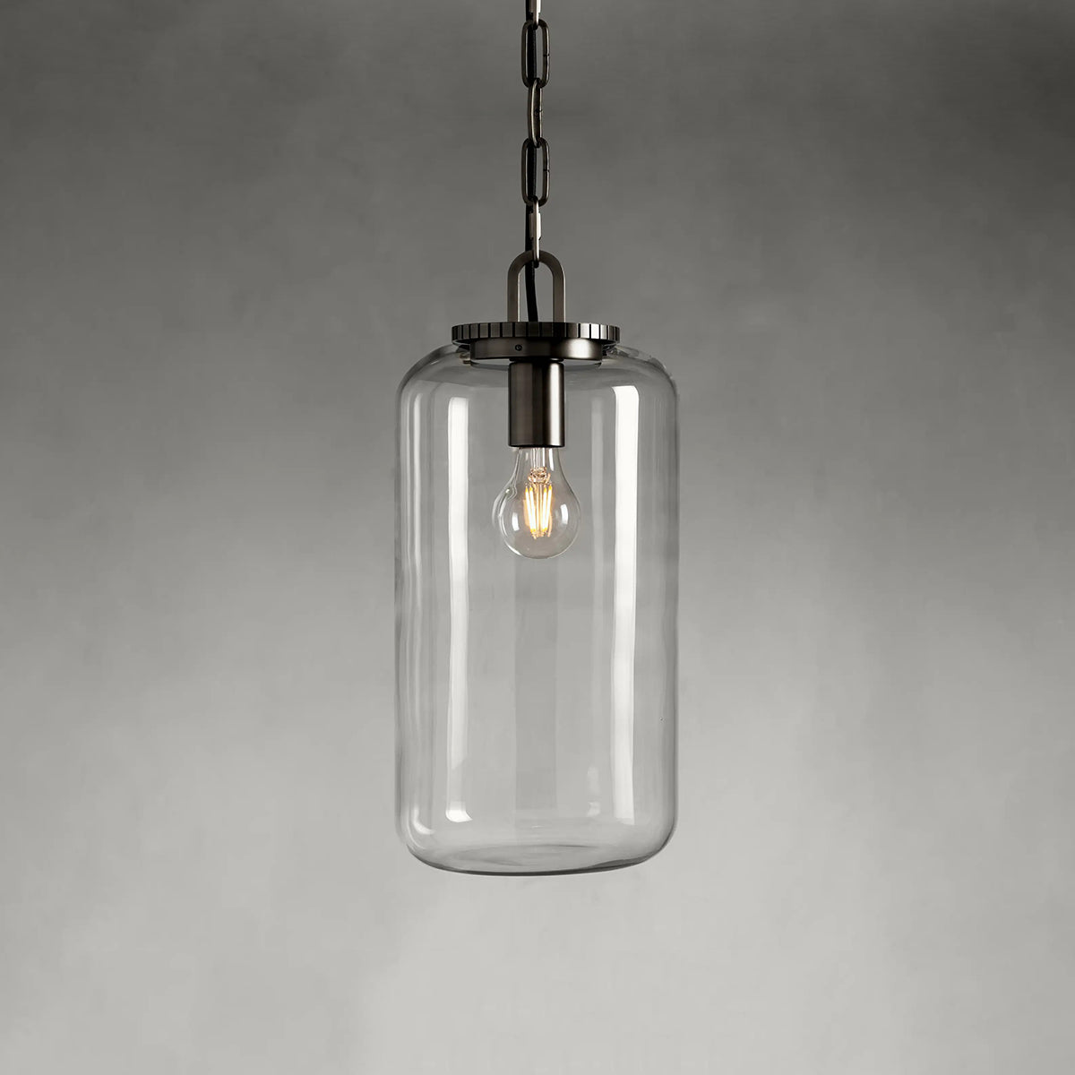 
Sean Steel Cylinder Pendant with Bronze Chain
