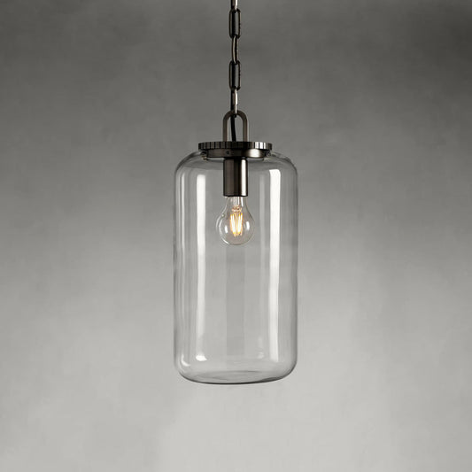 
Sean steel cylinder pendant with bronze chain