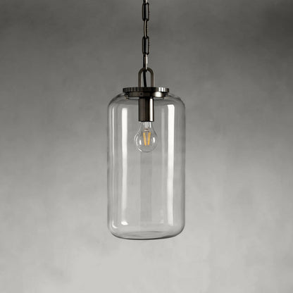 Sean Steel Cylinder Pendant with Bronze Chain